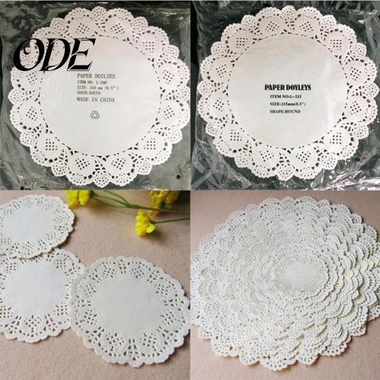 100 centrini rotondi in pizzo di carta, tovagliette per torte, decorazioni per matrimoni