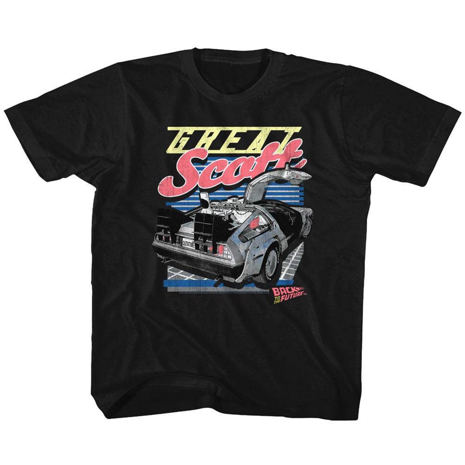 Back to the Future Great Scott Black Youth T-Shirt S