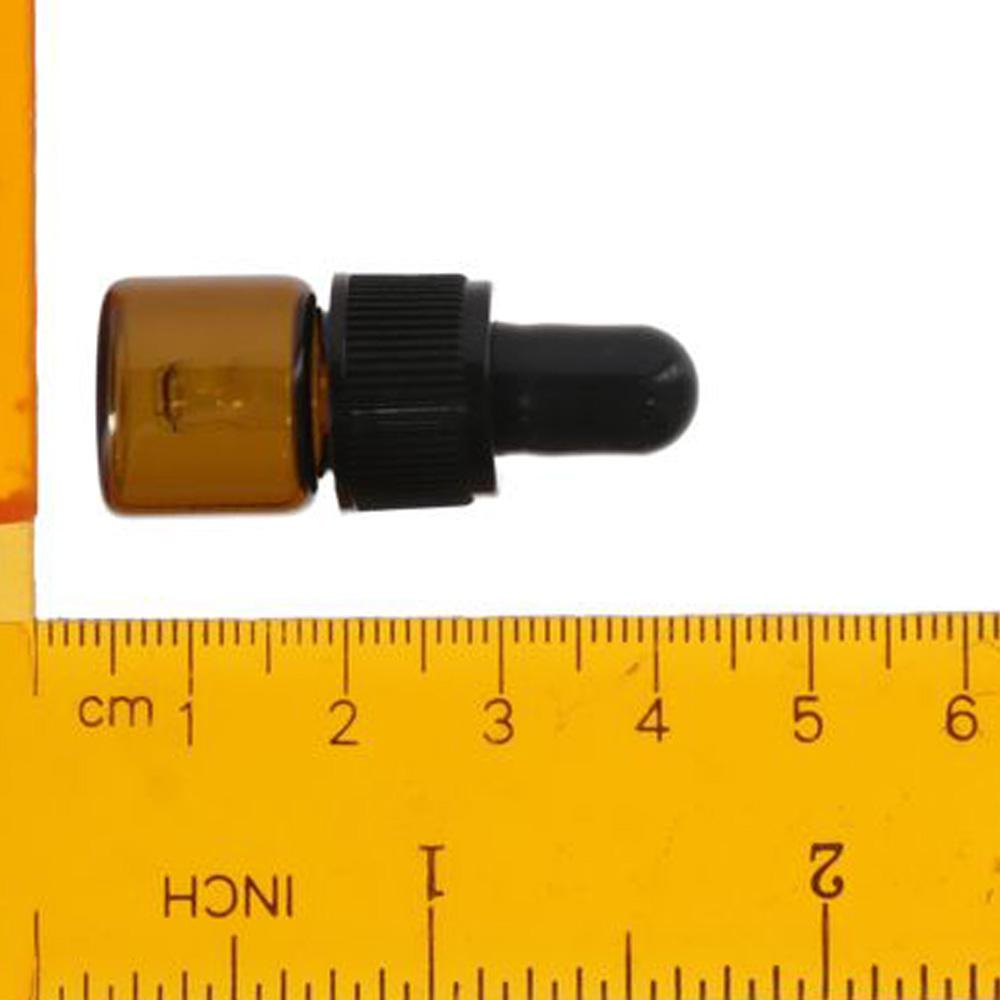 1/15Pcs Brown Dropper Bottles Round 1ml Empty Sample Mini Storage Container  Essential Oils