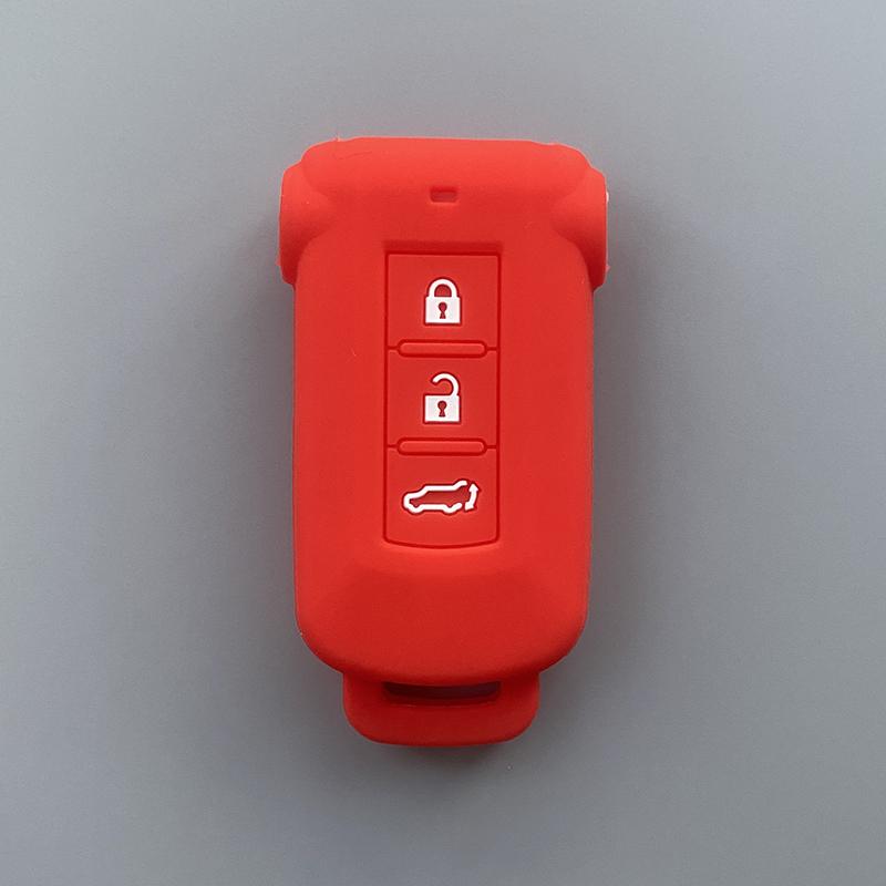 Silicone Car Key Cover Case for Mitsubishi Delica D5 Outlander 2014 Pajero Remote Key Car Accessories Bag