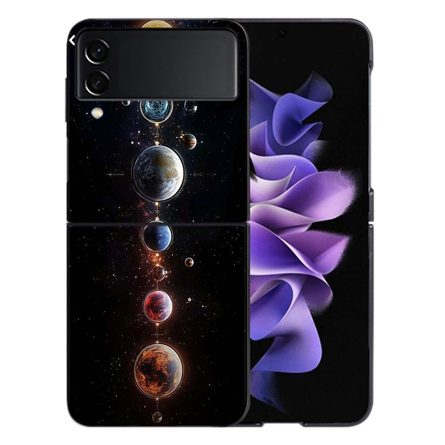 Cosmic Galaxy Phone Case For Samsung Z Flip 6 7 5G Galaxy Z Flip 5 4 3 5G Cases Shockproof Hard Cover TPU