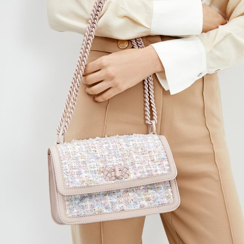 New CHARLES&KEITH PU Shoulder Bag, Crossbody Bag Medium Size Women's Multicolor CK2-80151108-NEW