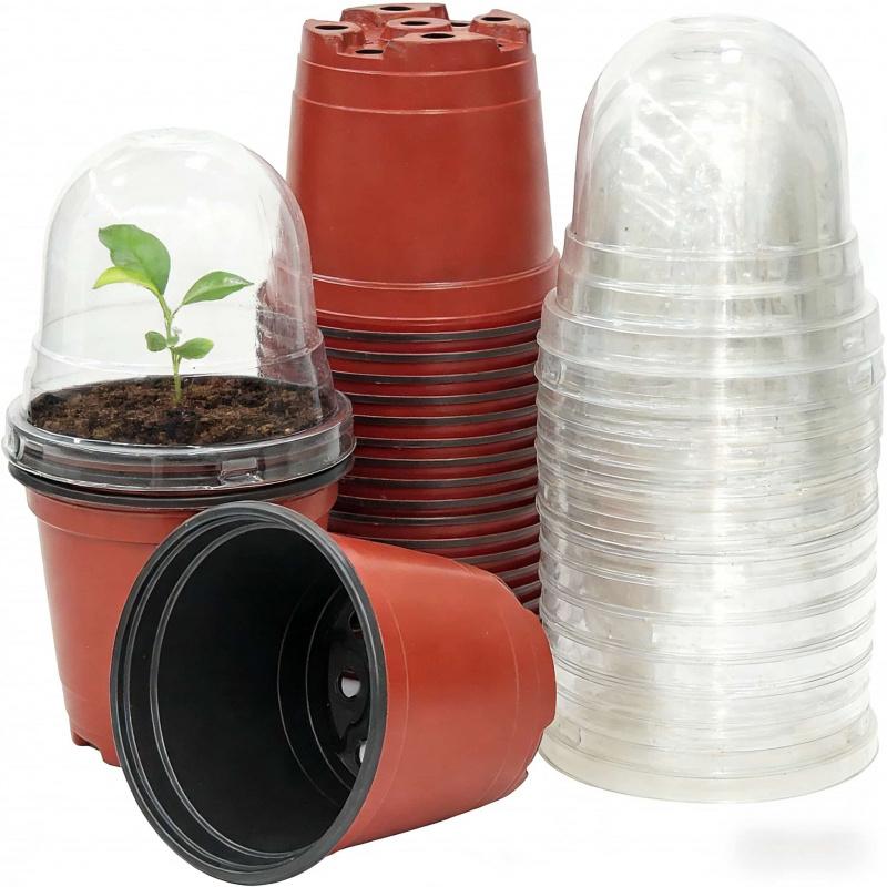 Nursery basin20-40Personal Reusable Moisturizing Breathable Round Transparent Cover Transparent Seedling Tray Planting Tool