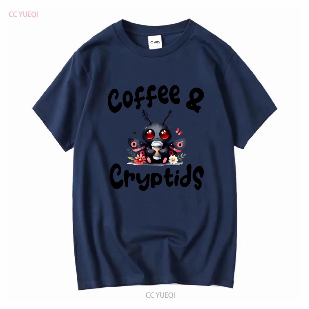 Coffee Cryptids T Shirt Lover Cryptid Mothman Creepy Kawaii Cute Bella Canvas 3001 Long or Short Sleeves Vintage Washed Fashion