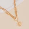 Thick Chain Necklace Exaggerated Jewelry Fashion Personality Niche Sun Pendant Collarbone Chain