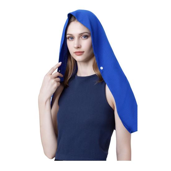 Cooling Hooded Headscarf Button Closure UV Protection Towel Quick Dry Portable Design Unisex Gym Towel