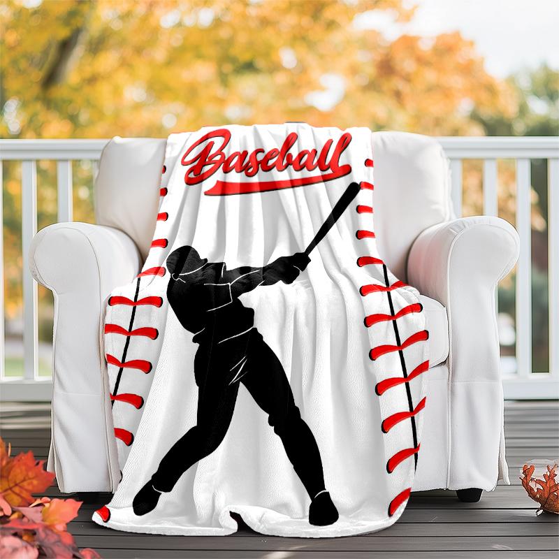 Baseball Theme Printed Blanket - Perfect for Couch, Bed, Travel & Outdoor Use | Machine Washable, Cozy & Durable.