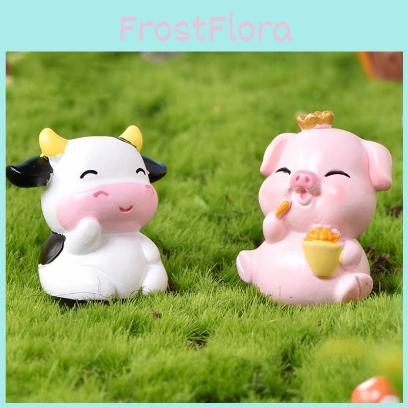 Resin Miniature Elephant Pig Rabbit Cow For Creative Bonsai And Terrariums