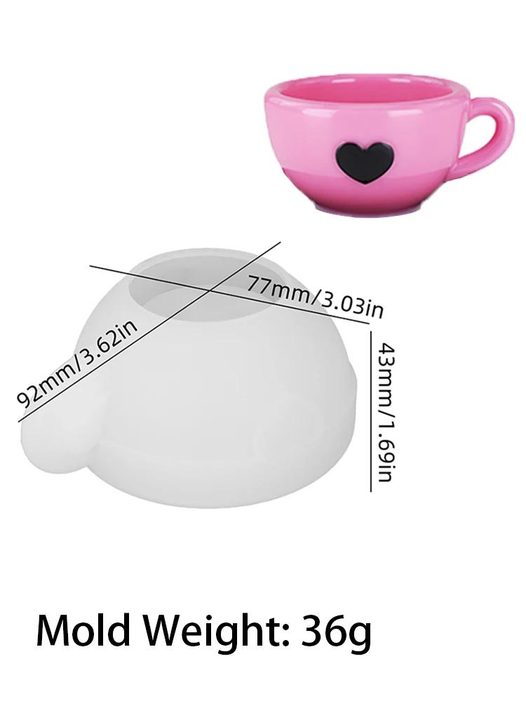 3D Liebe Teetasse Kerzenglas Silikonform DIY Kaffeetasse Blumentopf Gussformen Gips Harz Aufbewahrungsbox Handwerk Herstellung Heimdeko