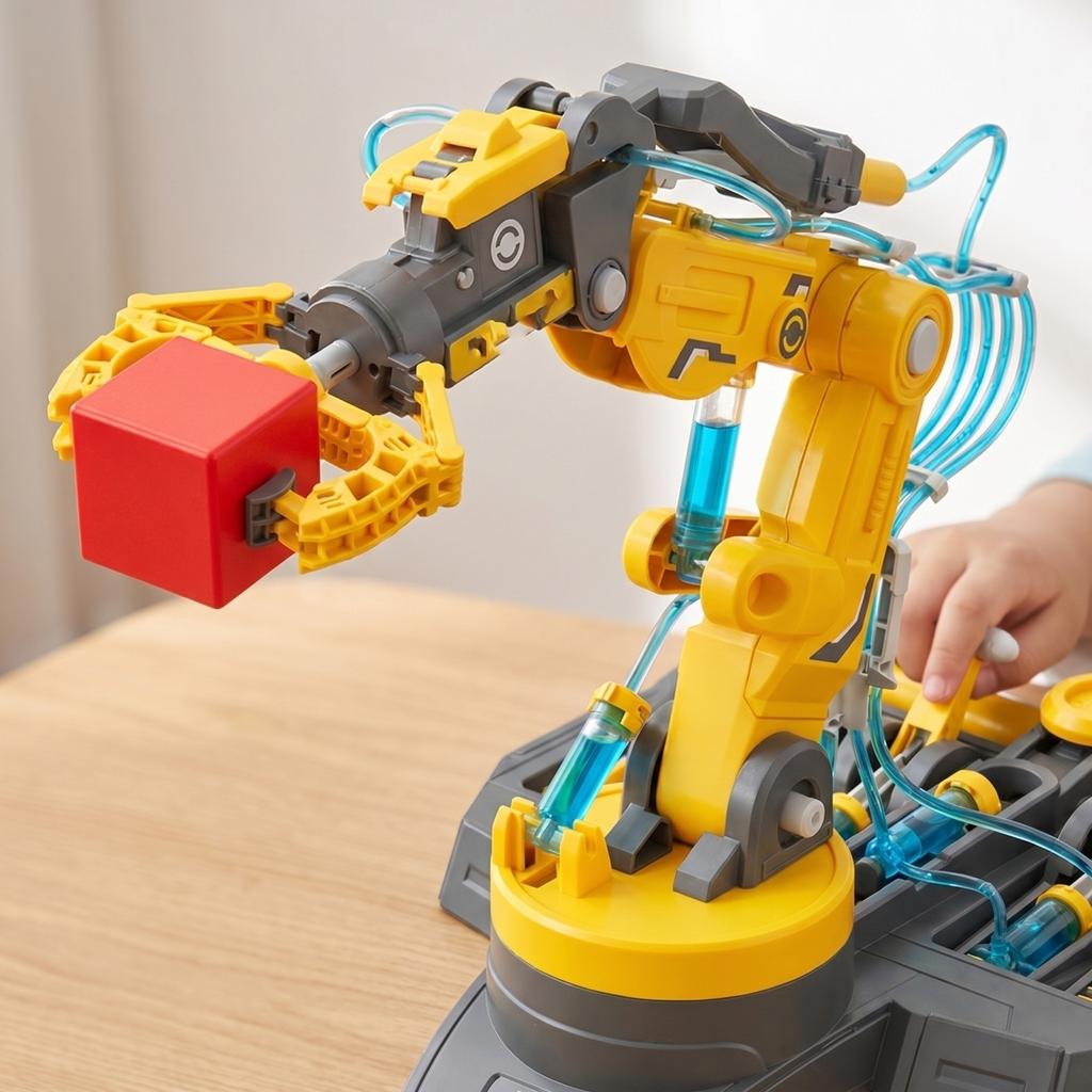 STEM Hydraulic Robotic Arm Educational Toy Science Experiment Kit Mechanical Arm Model for Children Learning Engineering and Technology