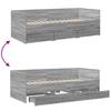 Daybed with Drawers without Mattress Grey Sonoma 100x200 cm
