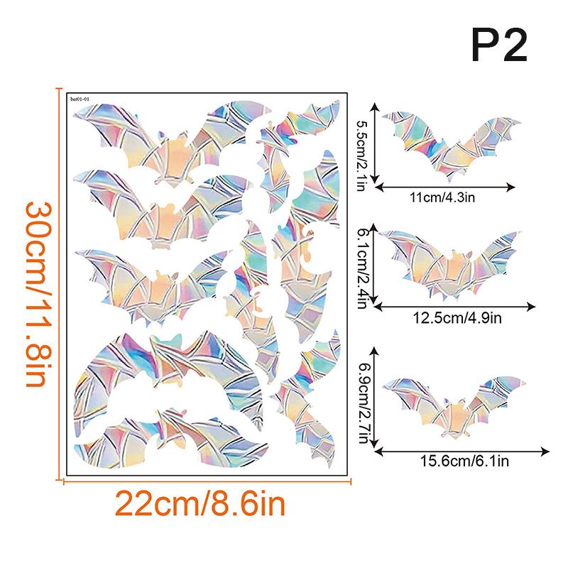 

1 комплект веселкових призм електростатичних скляних наклейок ПВХ метелик статичних наклейок