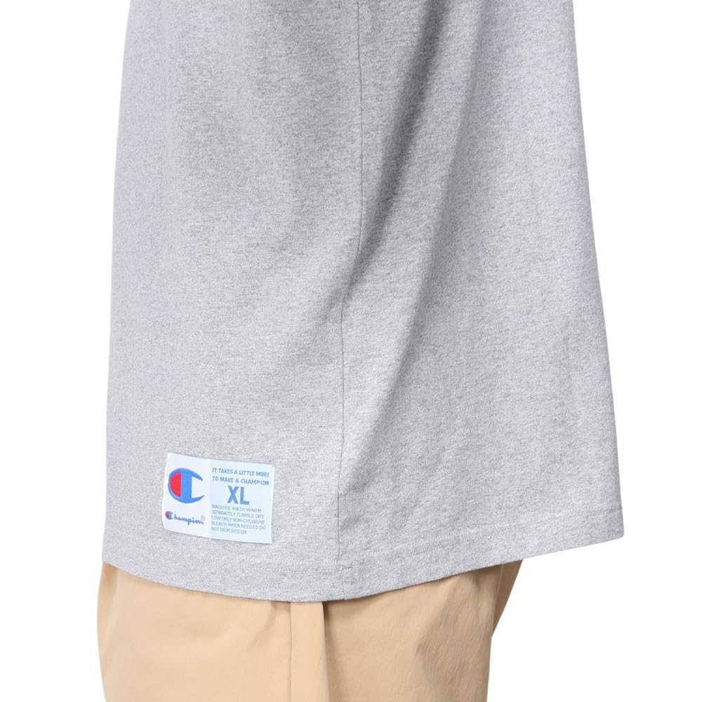 Champion Short Sleeve Crew Neck Graphic Action Oxford Gray Men's T-Shirt, 100% Cotton, Print, Style, C3-Z305,