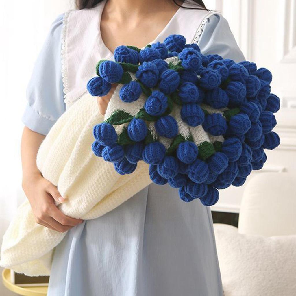 Handgestricktes Rosenstrauß-Kuscheldecke für Mädchen, Freunde, frisch Verheiratete - Perfektes praktisches Weihnachtsgeschenk