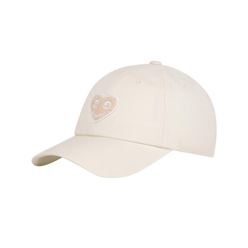 Goxo Woven Ballcap Smile Heart Beige