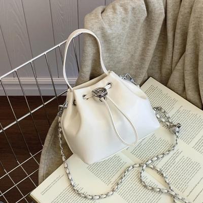 Pleated Bucket Bag for Women Shoulder Bag Simple Elegant Chain Crossbody Bag Versatile Korean Fashion High-end New