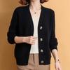 Women's Autumn Loose and Thick Knitted Cardigan, Middle-aged Mother's Simple and Elegant Sweater Jacket