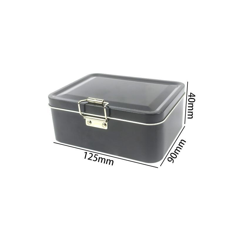 Buckle Clasp Metal Storage Tin Box Food Safe Iron Container with Lid for Homemade Cookies Candies Holiday Gift Packaging