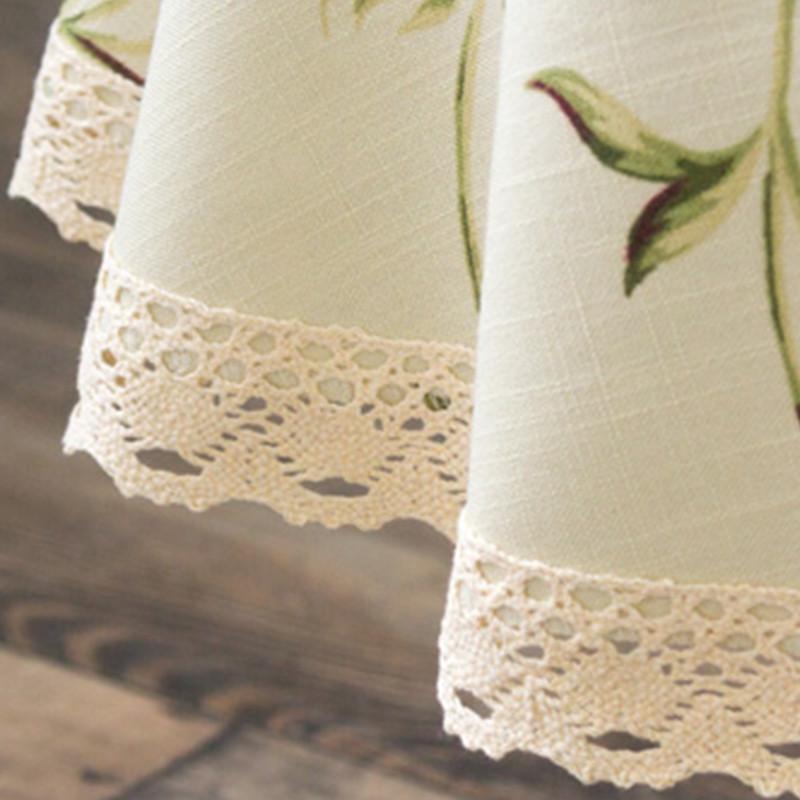 Oval Tea Table American Fresh Small Broken Flower Tablecloth Cotton Linen New Year's Tablecloth Coffee Table for Living Room