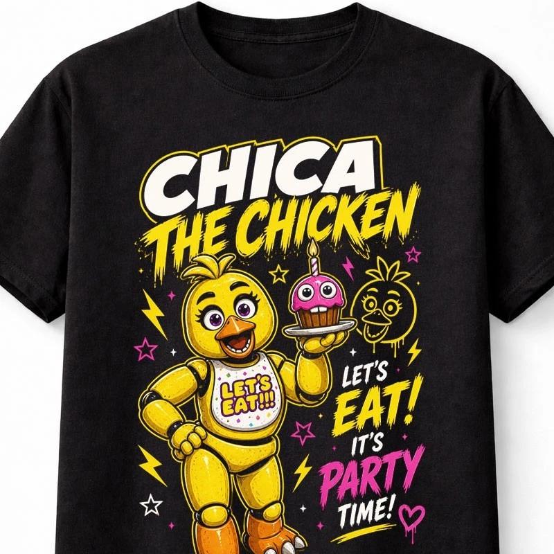Five Nights at Freddys Chica The Chicken Graphic Gamer Unisex TShirt S