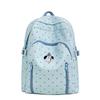 Dot Print Girls Backpack Junior High School Student Lightweight Schoolbag