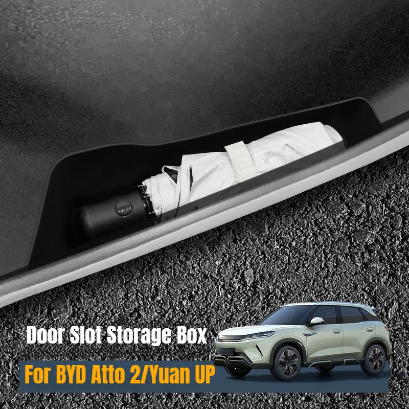 Door Slot Storage Box for BYD Atto 2 Yuan UP 2024 2025 EV Car Side Door Organizer Tray Interior Vehicle Accessories Modified
