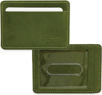 Pass Commuter IC Card 2 Genuine Made In Tochigi Case, Pass, Holder, Pieces, Leather, Japan, Leather, Men's, Women's (Khaki)