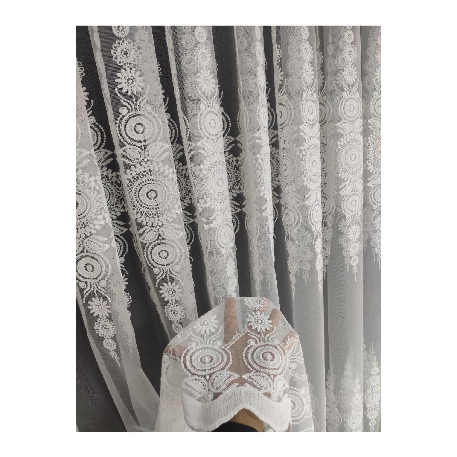 

1/3 Tight Pleated New Luxury Living Room Tulle Curtain Does Not Require Ironing 100 x 255 білий
