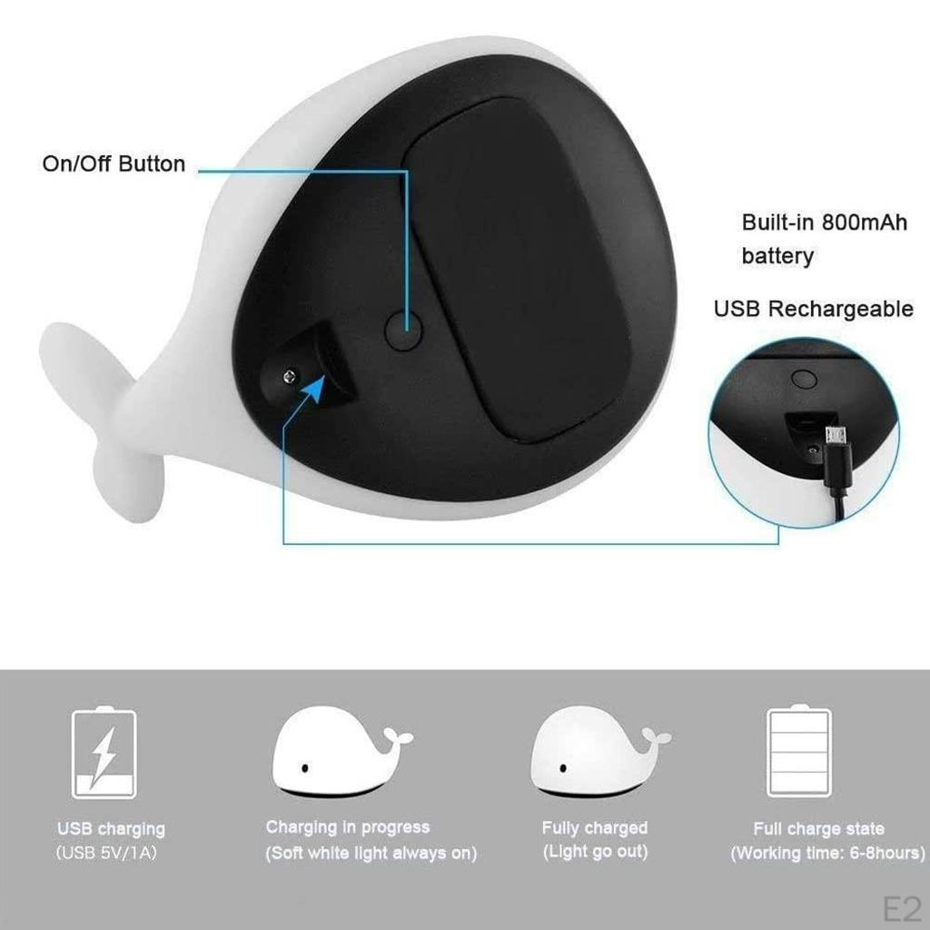 Rechargeable LED Nursery Night Light with , Adjustable Brightness, Portable Silicone Besides Lamps,