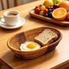 Handwoven Rattan Basket Multi-purpose Storage Tray New Wicker Basket  For Kitchen Organizer