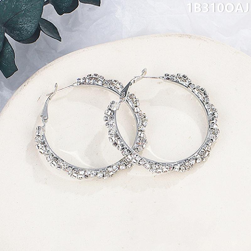

Women s Round Crystal Hip Hop Ring Earrings Party Big Circle Bride Big Rhinestone Gift Valentine s Day Gift