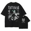 Anime Levi Ackerma T Shirts Oversized Vintage Washed AAttack on TTitan Tshirt Retro Streetwear TTitan AAttack Tshirt Cotton