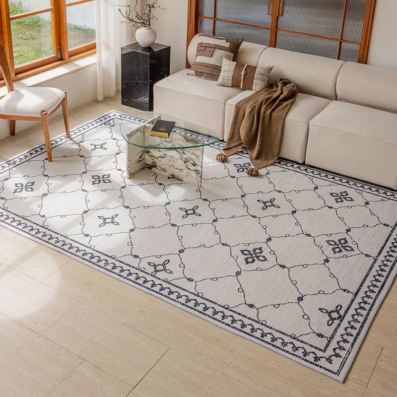 

Кристально-бархатный ковер, устойчивый к пятнам, для гостиной, спальни или журнального столика - Легко чистить, кремовый стиль, коврик на всю площадь пола 160×230cm