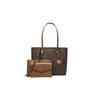 Mk Charlotte Logo Faux Leather Monogram Tote Bag Large Women Tote Bags Dark-Brown Acorn 35F3GCFT9T-200