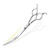 7.5" Dual-Tail Curved Pet Grooming Shears - 45° Bend for Upward and Downward Cutting