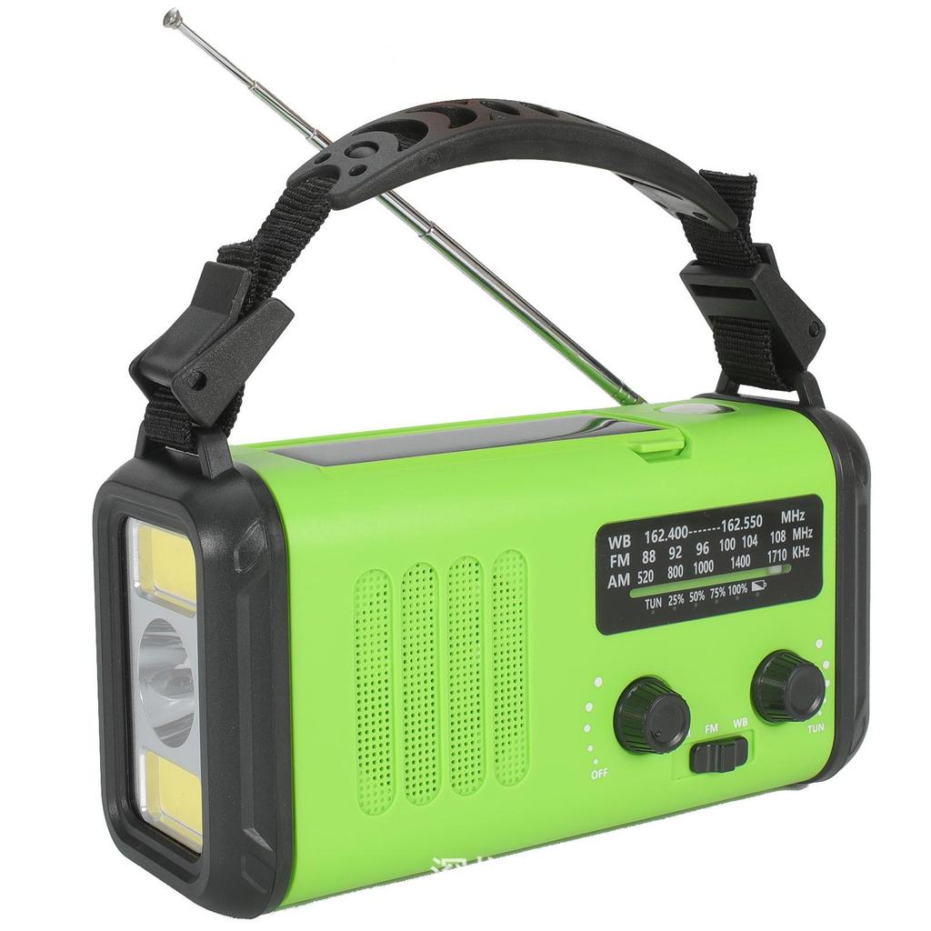 Multifunctional Solar Hand-Crank Emergency Radio with FM and Flashlight