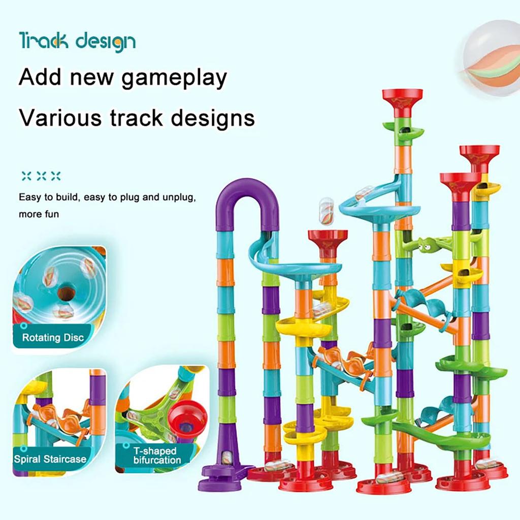 Children'S Diy Montessori Toy Puzzle Track Block Children'S Building Assembly Maze Ball Roller Toy Family Interactive Game Gift