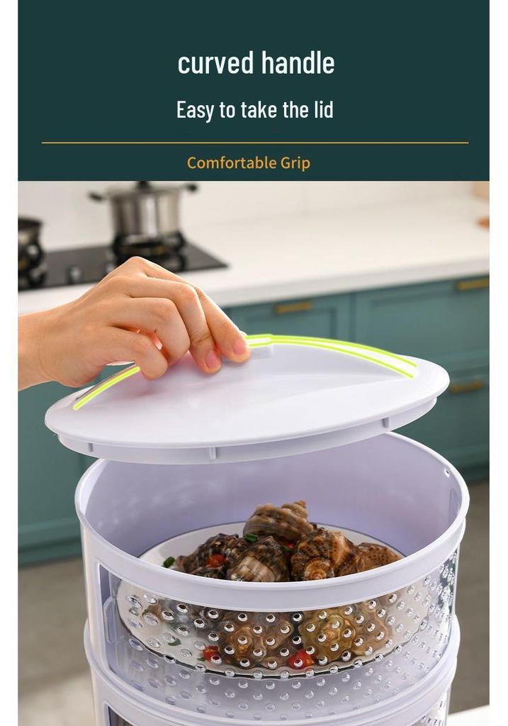Breathable Insect-Proof Kitchen Storage Rack with Thickened Vegetable Cover and Overnight Dish Insulation