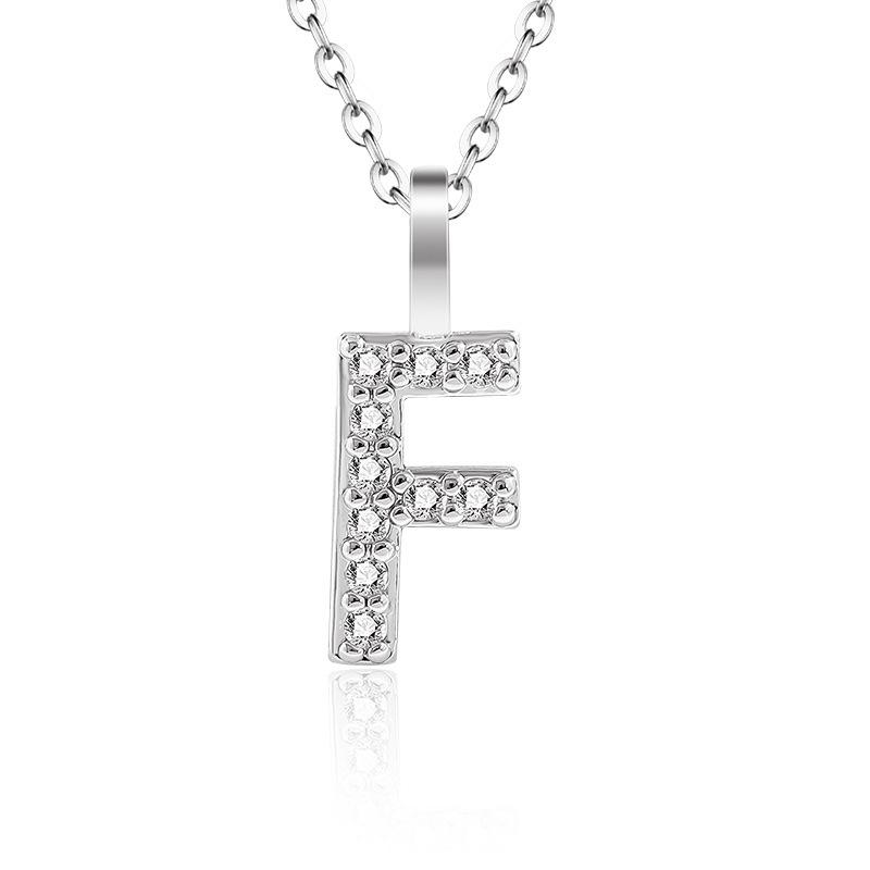 925 Silver Gold Small 26 Letters A- Z Zircon CZ Pendant Monogram Necklace Me Initial Alphabet M A Jewelry