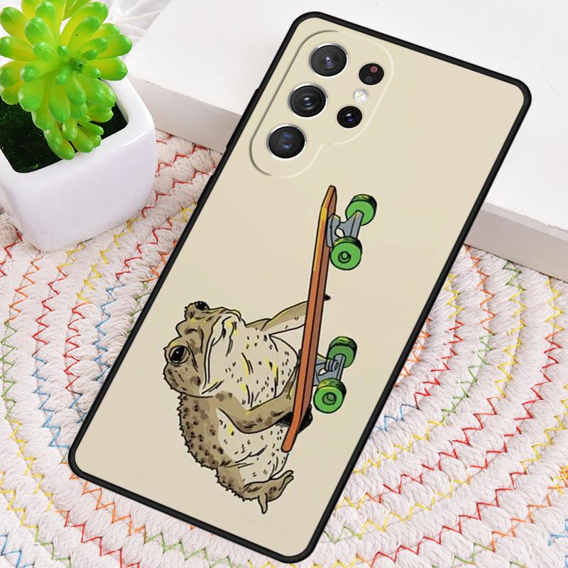 Frog Skateboard Cute Kawaii Phone Case for Samsung Galaxy note 10 pro S26 Ultra S23 S24 FE S25 S21 S22 PLUS shockproof Cove