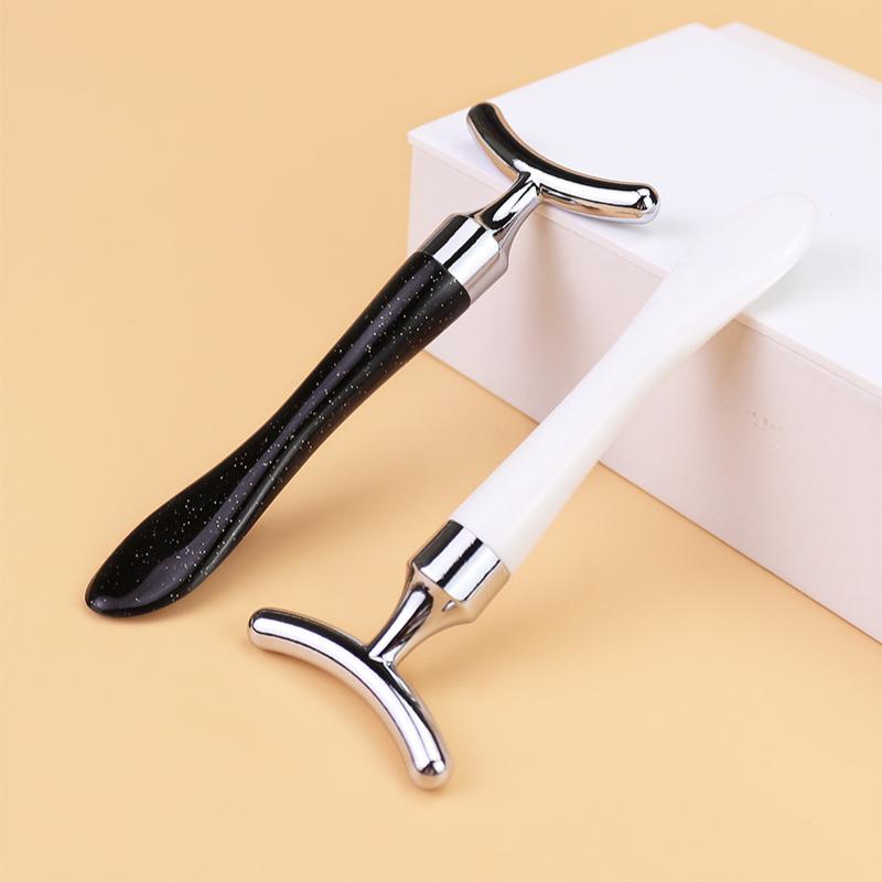 2Pcs/Set Zinc Alloy T-Shaped Eye Cream Massage Stick With Scoop Eye Manual Massage Tool Set Beauty Face Eye Massage Stick