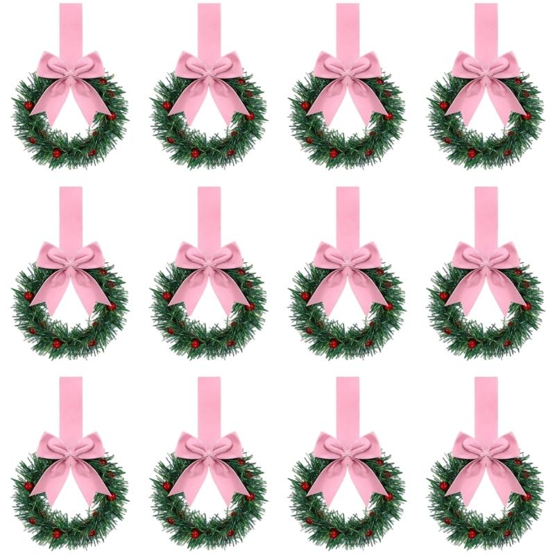 Plastic Bowknot Closet Hooks with Ribbon Designs Multipurpose Wreath Hanging Rings for Home Holiday Festival Decoration