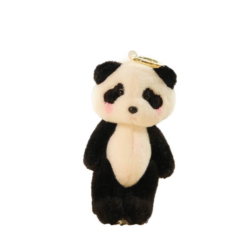 Plüsch-Pandabären-Schlüsselanhänger mit weichem Kurzflor für Kinder und Sammler