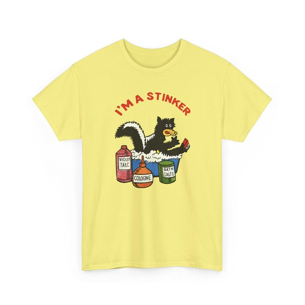 

1960s skunk in bath i m a stinker reproduction tshirt 3XL