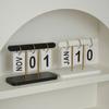 Wooden Perpetual Desk Calendar Daily Desktop Standing Flip Calendar with Day