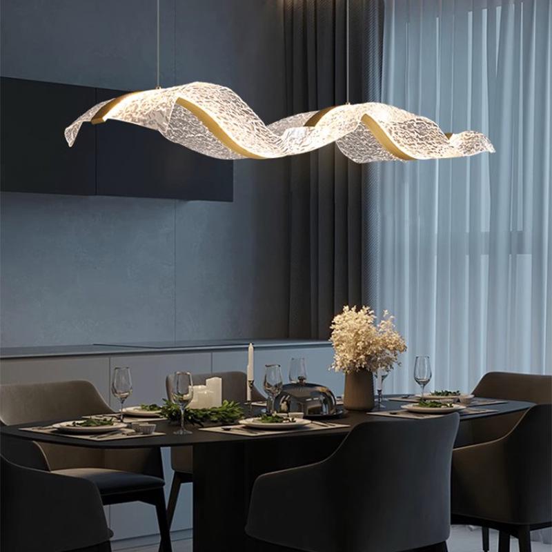 Wave Ribbon Minimalist Chandelier - Luxury Designer Light for Modern Hotel Bars and Restaurants