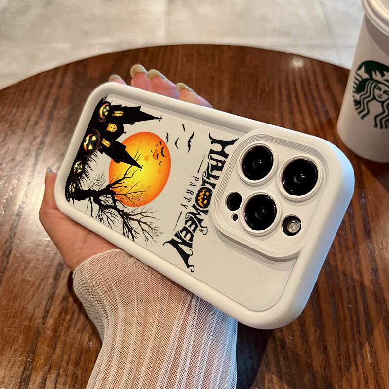Halloween Castle Moon Soft Silicone Case For iPhone 17 Pro 14 15 Plus 11 12 13 16 Pro Max Coque 16E 17AIR Shockproof Phone Cover