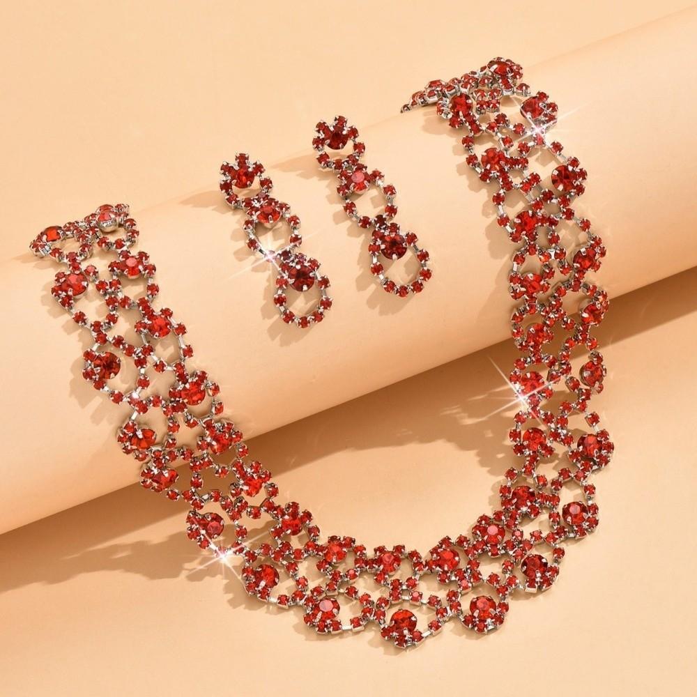 Luxury Necklace Earrings Set Choker Neck Chain Fashion Stud Earrings Gift Giving