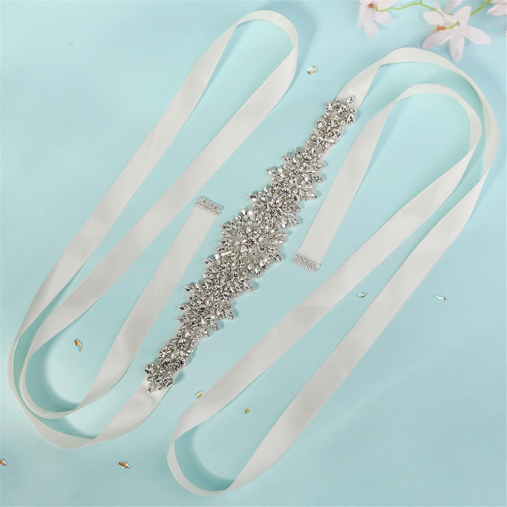Shimmering Rhinestones Bridal Belt Handmade Crystal Sash Lace Belt for Wedding and Formal Dresses Evening Party Supply