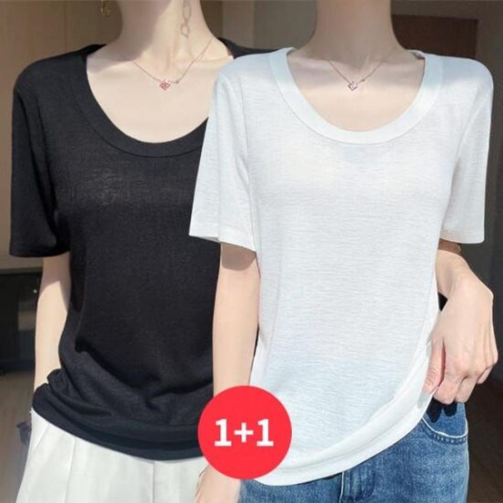 Navava Women Thin ShorT Sleeve T shirT nT2628 1 + 1